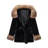 Novidades de Inverno 2025 Moda de Rua Casual Europeia e Americana Feminina Jaqueta Acolchoada com Forro de Pelo W091 2998
