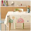 Toalha de Mesa Desenho Animado, Sem Lavagem, Impermeável, À Prova de Óleo, Resistente ao Calor, Estilo Dopamina Creme, Toalha de Mesa Retangular, Protetor de Mesa, Chá