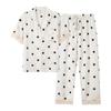 Pijama de Seda de Hielo para Mujer 2025 Verano Delgado Gordo mm Talla Grande Manga Corta Pantalones Conjunto de Ropa para el Hogar de Lunares de Alta Gama
