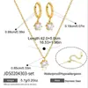Accesorios de Collar de Acero de Titanio con Circonita Jieding para Mujer, Lujo Ligero, Sensación de Alta Gama, Pendientes que No se Desvanecen, Juego de Joyería de Acero Inoxidable al por Mayor
