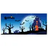 Tapiz de Fondo de Halloween Transfronterizo Hecho a Medida para Decoración de Ambiente de Fiesta de Festival al Aire Libre Banner de Tela Colgante 3X5