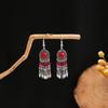 Pendientes vintage con borlas de plumas distintivas para mujer, diseño bohemio turquesa, estilo étnico, modernos.