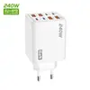 Carregador fosco 240W 4USB+4PD cabeça de carregamento de celular multi-porta adaptador de energia 5V2A12W atacado