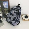 Mochila de lona vaquera de gran capacidad para el campus, mochila informal de calle, mochila escolar informal coreana para estudiantes de secundaria.