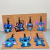 Etiqueta de equipaje con colgante de goma suave de PVC de pastel de dibujos animados Stitch Spider-Man decoración de bolsa de equipaje etiqueta de nombre de identificación