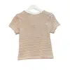 Venta al por mayor transfronteriza Ropa de mujer europea y americana Verano Nueva moda Simple Casual Cuello redondo Manga corta Corte ajustado Top 4744101