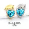 Fivela Dupla de Cristal, Argola Dupla Pendurada, Pingente, Acessórios para Roupas, Acabamento, Cravejado com Diamantes, Strass de Vidro Costurado à Mão, Joias de Meteoro