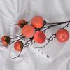 Fruta artificial de caqui de 7 cabezas decoración para el hogar flor artificial de caqui rojo flor falsa