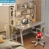 Escritorio de Computadora de Escritorio para Uso en Casa, Escritorio Sencillo con Estantería Integrada, Adecuado para Apartamentos Pequeños y Habitaciones de Alquiler, con un Tablero Perforado para Escribir y Trabajo de Oficina