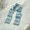 Bufanda de Punto Estilo Coreano Otoño e Invierno Mezcla de Lana 2025 Nuevo Rayas Arcoíris Versátil Atmósfera de Moda Bufanda Pequeña