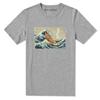 Comércio exterior estilo japonês retrô Kanagawa surf e gato Ukiyo-e impressão arte manga curta em torno do pescoço T-shirt
