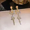 Contas de Cristal Fluentes! Brincos de Franja com Diamantes e Pérolas, Brincos Modernos e de Alta Qualidade, Exquisitos e Versáteis, Brincos de Luxo Leve para Atacado