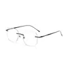 Gafas sin Montura para Mujer, Estilo de Alta Gama, Montura Grande, Hace que la Cara Parezca Más Pequeña, Titanio Puro Ultraligero, Adecuadas para Lentes Graduados, Monturas sin Borde
