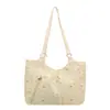 Estilo Coreano Estrelado Artístico Bolinhas Estilo Universitário 2026 Nova Moda Tendência Grande Capacidade Bolsa Tote de Ombro Único para Mulheres