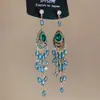 Pendientes de Borla de Cristal con Forma de Gota de Agua Incrustados de Diamantes Super Brillantes de Aguja de Plata, Pendientes de Estilo Étnico Vintage, Pendientes de Lujo Ligero y de Gama Alta