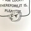 Desenho de Gato Fofo em Linha Broche Pequeno de Acrílico Grampo de Cabelo Ímã de Geladeira Patch Acessórios DIY Joias Infantis