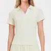 Camisa Polo Esportiva Transfronteiriça de Secagem Rápida para Mulheres Verão 2025 Camiseta de Manga Curta Gola Lapela Solta Casual Versátil Top para Uso Externo