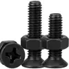 Tornillos de cabeza avellanada de acero al carbono ennegrecidos con ranura de cruz con tuercas, pernos de cabeza plana y tuercas hexagonales, juego de dos, M2, M3, M4, M5