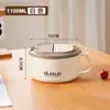 Tazón para fideos instantáneos de acero inoxidable 304 con tapa, adecuado para dormitorios, gran capacidad, para estudiantes, uso personal y conveniente para hombres