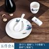 Nuevo Set de Pintura de Paisaje para Hotel Chino Vajilla de Cerámica para Mesa Paquete Juego de Cuatro Piezas para Hotel Club Plato de Hueso Tazón Taza Cuchara