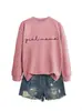 Amazon eBay sitio independiente casual cómoda simple mujer niña mama fuente sudadera manga larga transfronterizo