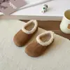 Zapatos de Algodón Peluche para Niños Invierno Nuevo Estilo Niñas Pequeñas Suela Suave Antideslizantes Zapatos tipo Birkenstock para Niñas Slip-On Cálidos Zapatos de Frijol