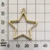 Marco Geométrico Hecho a Mano DIY Aleación Hueca Resina Colgante Forma de Corazón Gota de Agua Forma de Estrella Colgante Accesorios de Joyería