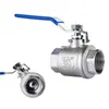 Válvula de Bola de Acero Inoxidable 304 Interruptor de Agua Rosca Interna Diámetro Nominal Completo Rosca Interna Dos Piezas Válvula de Calefacción Doméstica 4 Puntos
