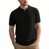 Camisa Polo Manga Curta Malha Camiseta Masculina Gola Zíper Estilo Old Money Verão Amazon Tamanho Grande Fábrica Transfronteiriça Atacado