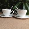 Juego de taza y platillo de cerámica para café con filamento recortado en relieve, venta directa de fábrica, juego de té, té con leche, té de la tarde