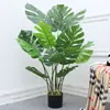 Maceta de planta verde artificial Decoración de plátano de planta artificial nórdica hoja de tortuga estilo ins sala de estar decoración interior grande