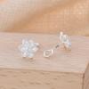Aretes de Plata S999 para Mujer, Diseño de Loto, Ganchos Simples, Elegantes y de Moda, No Necesitas Quitártelos al Dormir, Aretes Transfronterizos al por Mayor