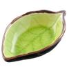 Plato de Cerámica con Forma de Hoja Plato de Condimento Multiusos de Cocina Esmalte Craquelado de Hielo Plato Pequeño para Mesa Plato para Huesos