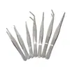Pinzas de acero inoxidable 304 pinzas de codo recto pinzas para tejido pinzas para bolas de algodón pinzas para apósitos pinzas de disección de laboratorio pinzas sin dientes