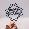10 Pack Feliz Aniversário Acrílico Card Bandeira Panificação Suprimentos Decoração Dress Up