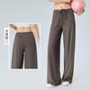 Calças Esportivas Casuais Soltas para Mulheres, que Cobrem o Quadril, Cintura Emagrecedora, Calças Retas com Cadarço para Usar por Cima, Calças de Yoga Respiráveis de Perna Larga para Fitness
