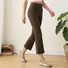 Calça de Yoga com Barra Flareada e Efeito Levanta Bumbum para Mulheres Verão 2026 Nova Emagrecedora Justa ao Corpo Corrida Esportes Petite Calça Fitness de Oito Pontos