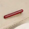 Versión Coreana Etiqueta Dorada Lindo Bolso Pequeño Pinza para el Pelo Baguette Textura de Acetato Francés Color Sólido Elegante Accesorio para el Pelo Flequillo Lateral