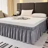 Nuevo Estilo 2025 Falda de Cama Elástica Estilo Princesa Francesa Blanca con un Dobladillo que Cubre la Parte Inferior Sin Encaje en la Superficie de la Cama