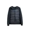 Chaqueta de Plumón Cálida con Capucha para Mujer Otoño e Invierno, Color Sólido, Estilo Versátil de Canalé, Empalme Cosido con Aguja, Abrigo 90% Plumón de Ganso
