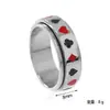 Anillo de acero de titanio para póquer transfronterizo europeo y americano, personalidad para hombre, hip hop, anillo giratorio para descompresión, joyería de acero inoxidable