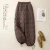 Pantalones de Invierno Gruesos de Algodón para Mujer, Nuevos de Pierna Recta con Cordón, Tendencia Estilo Europeo, Pantalones Largos Finos de Algodón