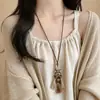 Nuevo collar largo tejido de madera floral estilo chino para mujer, accesorio retro bohemio estilo étnico de viaje de Yunnan