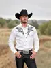 Camisa 3D estilo Western Americano nueva transfronteriza para hombre, manga larga, cuello de solapa retro, top versátil casual