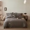 Sensação Quente e Aconchegante~ Conjunto de Quatro Peças Espesso Escovado 100% Algodão Classe A, Roupa de Cama Jacquard de Algodão Puro para o Inverno.