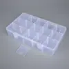 Caja de Clasificación Transparente de Plástico PP Grande de 15 Compartimentos Desmontable Compartimento para Piezas Caja de Almacenamiento Accesorios Organizadores Equipo de Pesca Caja de Plástico