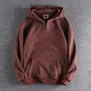 Moletom com Capuz de Marca da Moda Masculino Inverno 2025 Novo Retro Americano Gola Meia Aberta Solto Casual Pulôver Top Roupas Masculinas