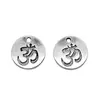 15X15Mm 1.6g Accesorios para Joyería DIY al por Mayor Popular Europeo y Americano Redondo Doble Cara Etiqueta Colgante Símbolo Om