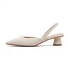Sandalias de Baotou de talla Fu para Mujer 2022 Correa Trasera Cuadrado Verano Zapatos de Mujer Tacón Redondo de Satén tacones de dama