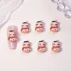 Acessórios Fofos para Unhas Estilo Cartoon Japonês Resina Estereoscópica Gato Kt Acessórios de Unha Vestíveis Material DIY Hello Kitty